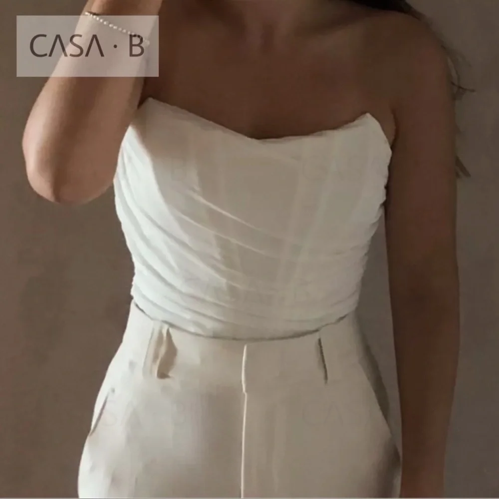5⭐️CASA B | Venice Strapless Mesh Wrap Corset Top in white